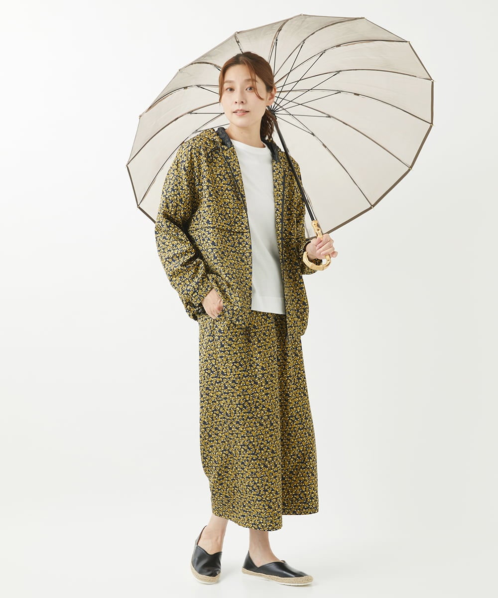 NGLHW07200 GIANNI LO GIUDICE(ジャンニ ロ ジュディチェ) [洗える・撥水加工]レインフラワープリントパンツ ネイビー×イエロー