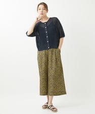 NGLHW07200 GIANNI LO GIUDICE(ジャンニ ロ ジュディチェ) [洗える・撥水加工]レインフラワープリントパンツ ネイビー×イエロー