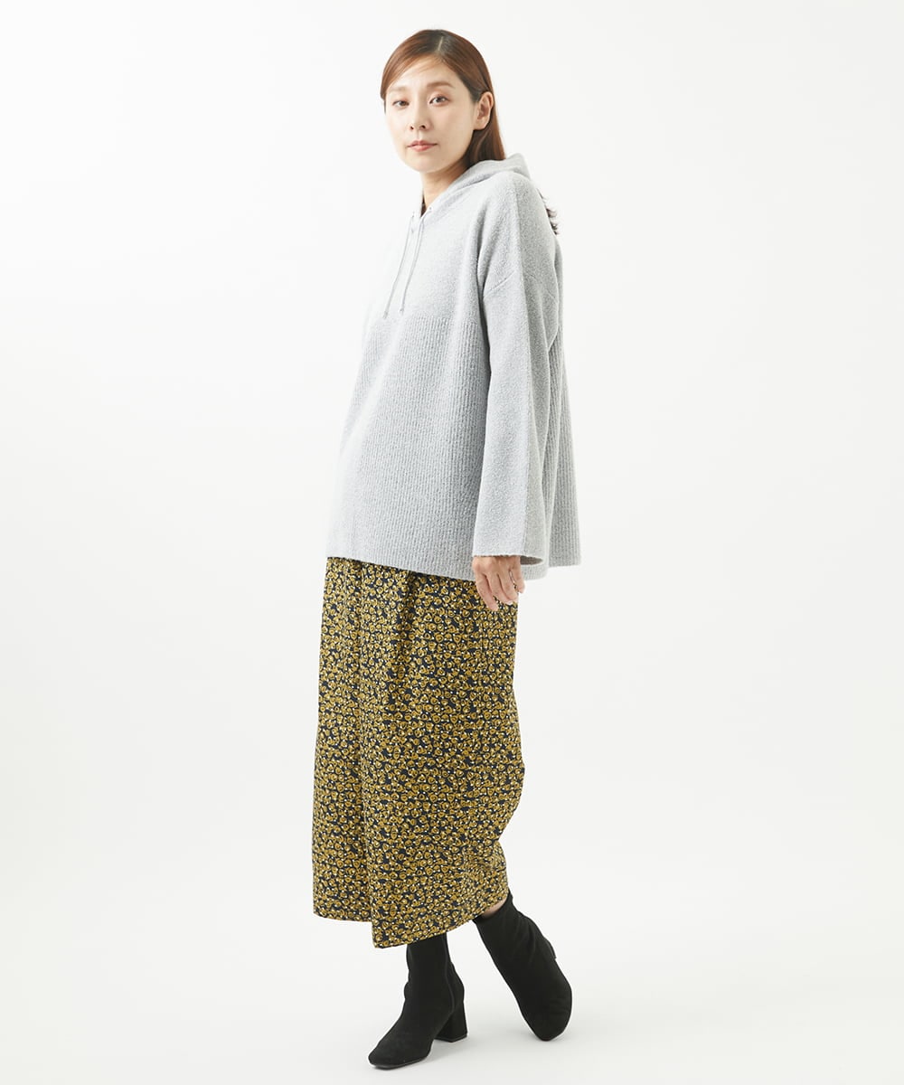 NGLHW07200 GIANNI LO GIUDICE(ジャンニ ロ ジュディチェ) [洗える・撥水加工]レインフラワープリントパンツ ネイビー×イエロー