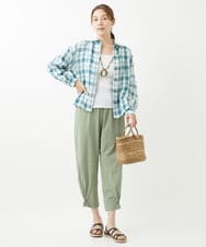NGLHW08200 GIANNI LO GIUDICE(ジャンニ ロ ジュディチェ) [洗える・撥水加工]ナイロンライトクロスパンツ カーキ