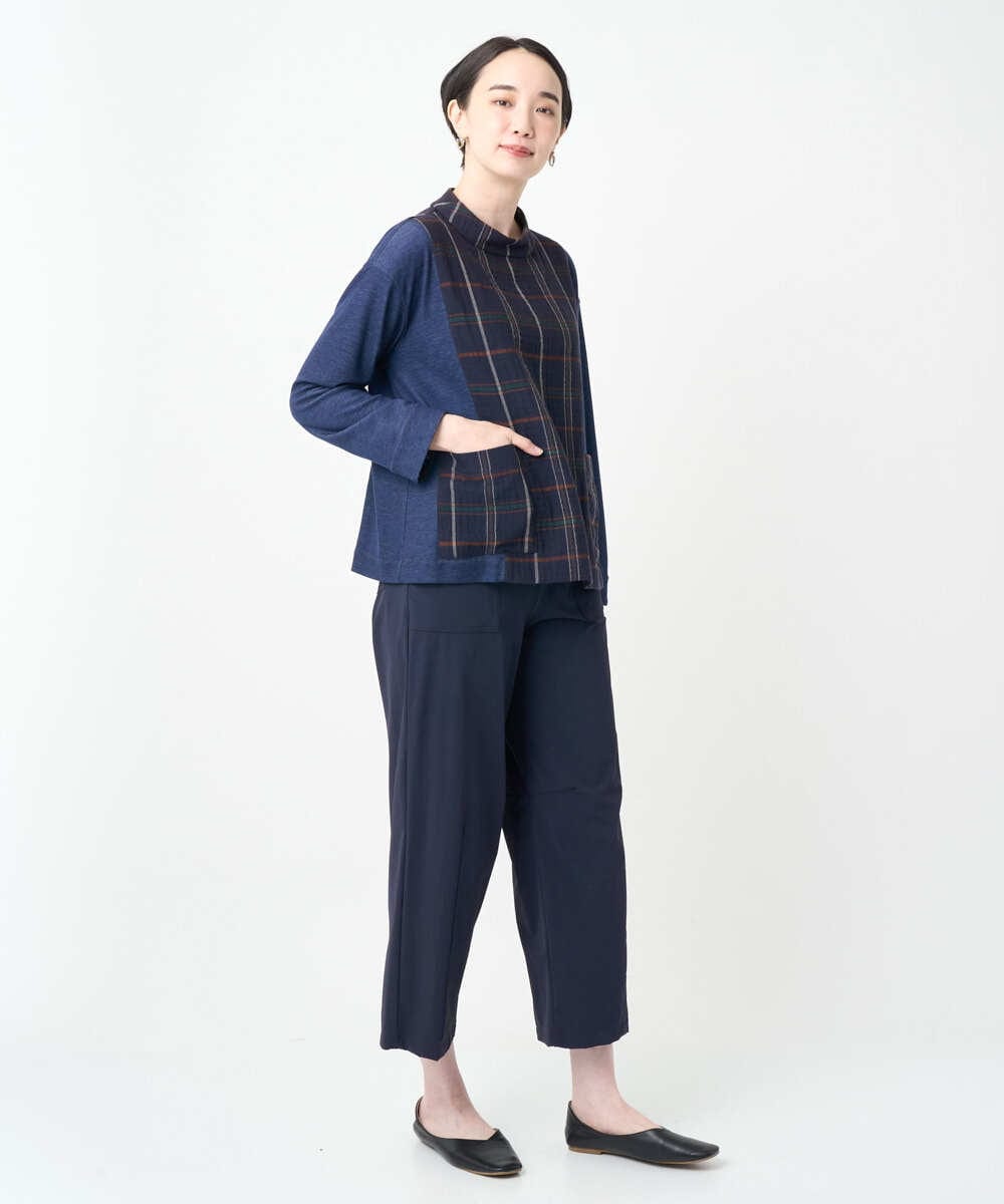 NGLJB25200 GIANNI LO GIUDICE(ジャンニ ロ ジュディチェ) [洗える・日本製]ナイロンライトクロスストレッチパンツ ネイビー