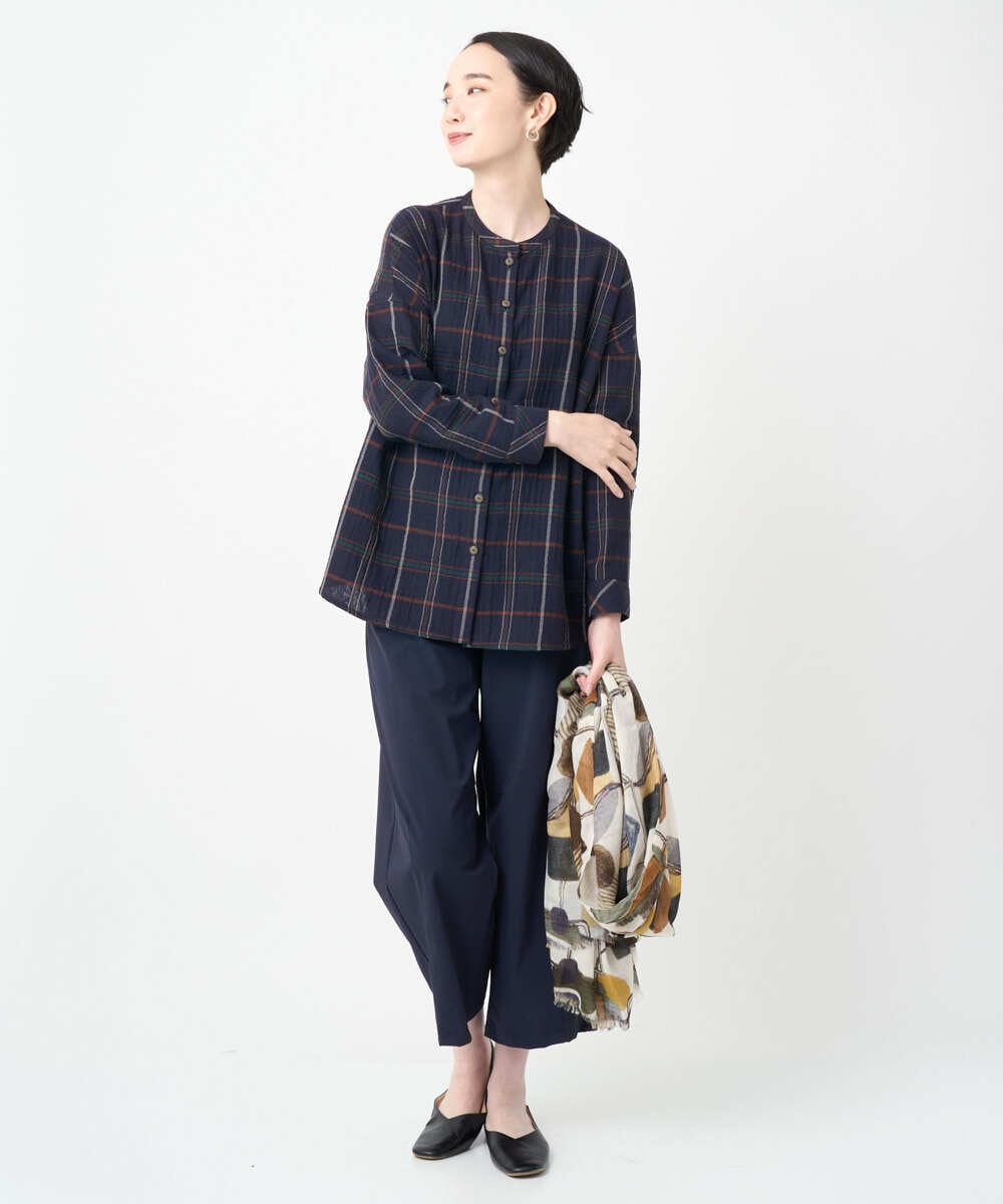 NGLJB25200 GIANNI LO GIUDICE(ジャンニ ロ ジュディチェ) [洗える・日本製]ナイロンライトクロスストレッチパンツ ネイビー