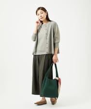 NGLJC28250 GIANNI LO GIUDICE(ジャンニ ロ ジュディチェ) [洗える・日本製]エアシルキーワイドパンツ カーキ