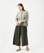 NGLJC28250 GIANNI LO GIUDICE(ジャンニ ロ ジュディチェ) [洗える・日本製]エアシルキーワイドパンツ カーキ