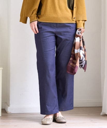 NGLJD14300 GIANNI LO GIUDICE [洗える]デニムライクシャンブレーパンツ