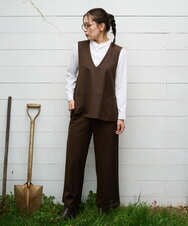 NGLJD18250 GIANNI LO GIUDICE(ジャンニ ロ ジュディチェ) [洗える・日本製]アルガンギャバパンツ ブラウン