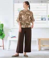 NGLJD18250 GIANNI LO GIUDICE(ジャンニ ロ ジュディチェ) [洗える・日本製]アルガンギャバパンツ ブラウン