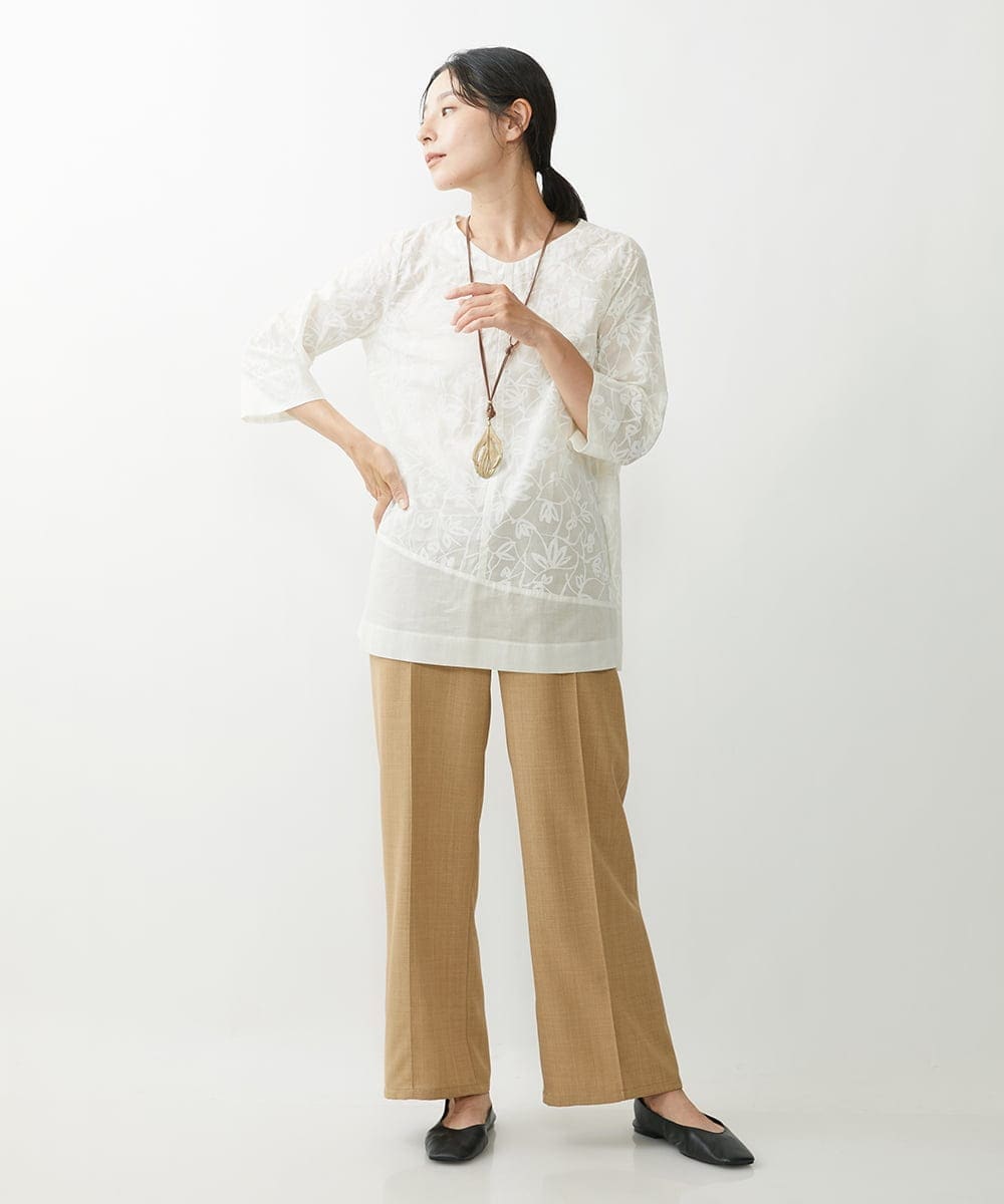 NGLJP20190 GIANNI LO GIUDICE(ジャンニ ロ ジュディチェ) センタープレスストレートパンツ ベージュ