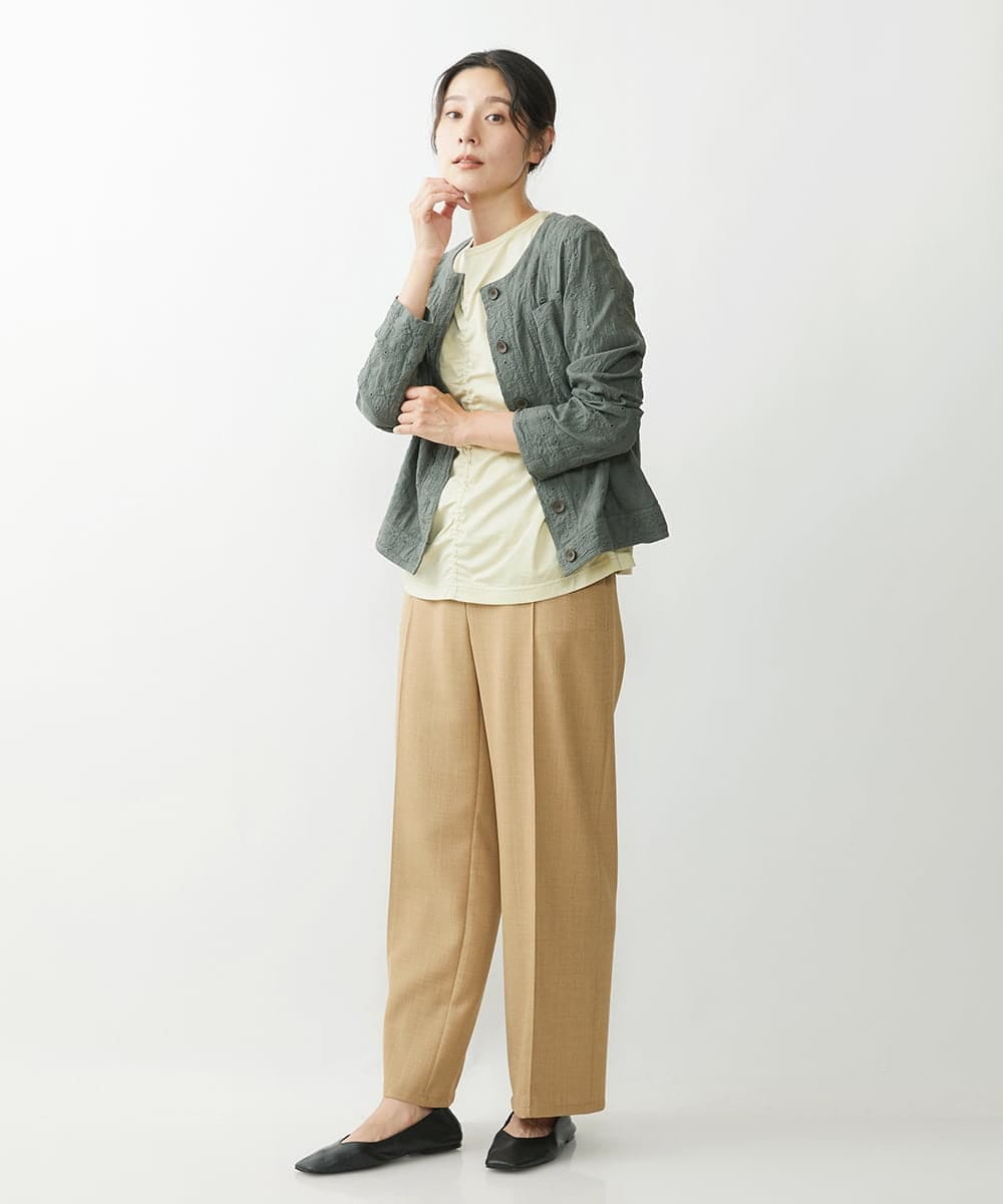 NGLJP20190 GIANNI LO GIUDICE(ジャンニ ロ ジュディチェ) センタープレスストレートパンツ ベージュ