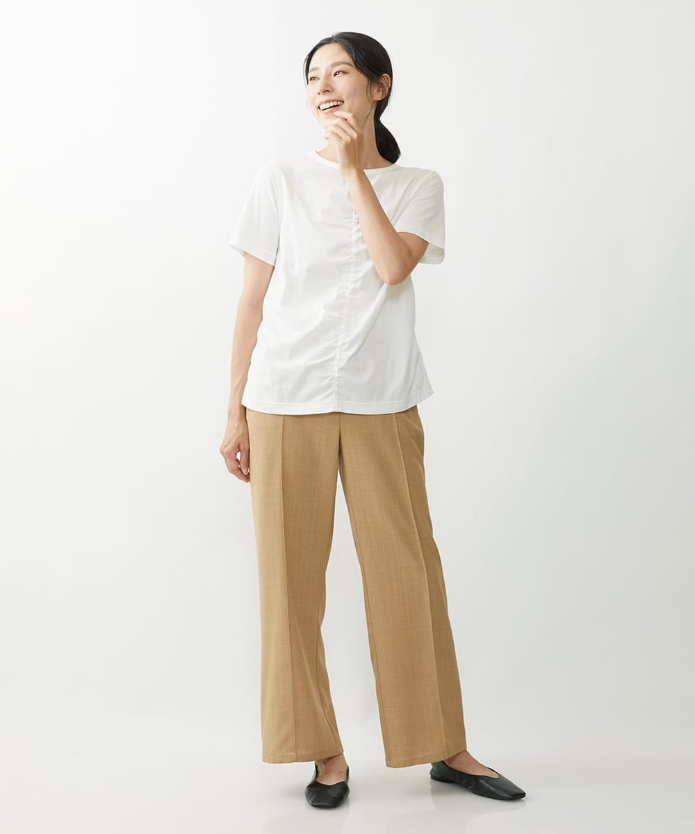 NGLJP20190 GIANNI LO GIUDICE(ジャンニ ロ ジュディチェ) センタープレスストレートパンツ ベージュ