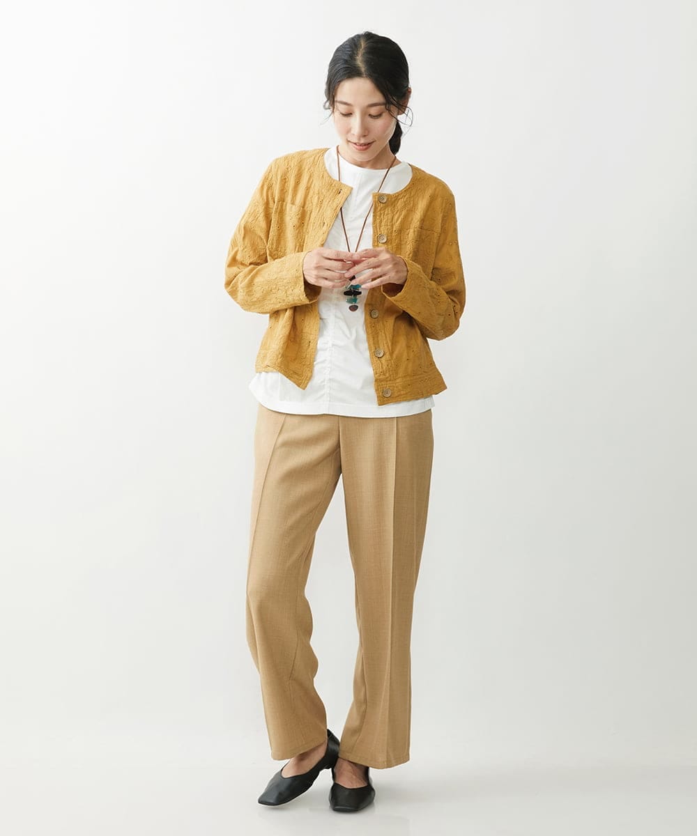 NGLJP20190 GIANNI LO GIUDICE(ジャンニ ロ ジュディチェ) センタープレスストレートパンツ ベージュ