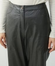 NGLJQ21270 GIANNI LO GIUDICE(ジャンニ ロ ジュディチェ) ウエットレザーストレートパンツ ブラック