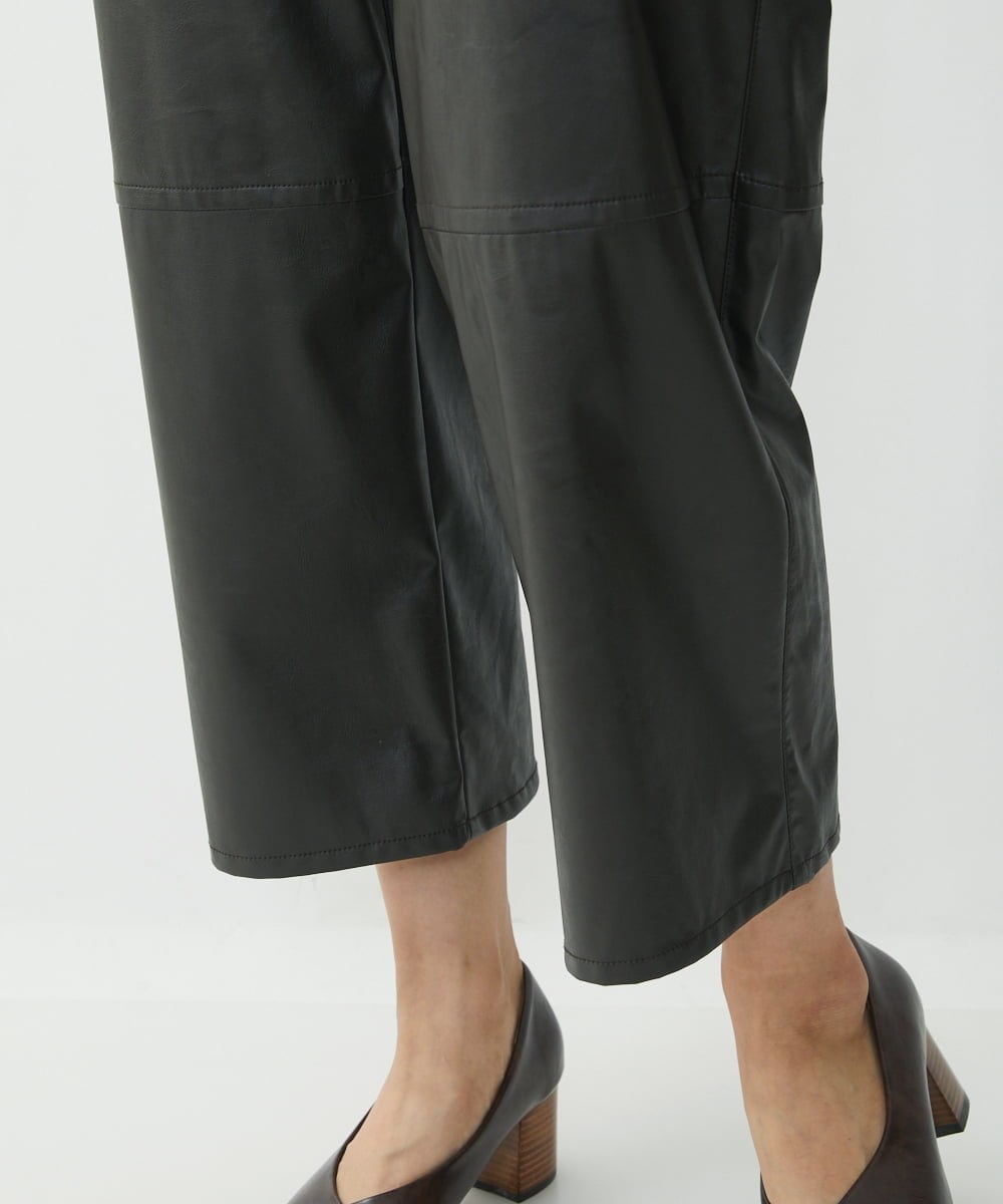 NGLJQ21270 GIANNI LO GIUDICE(ジャンニ ロ ジュディチェ) ウエットレザーストレートパンツ ブラック