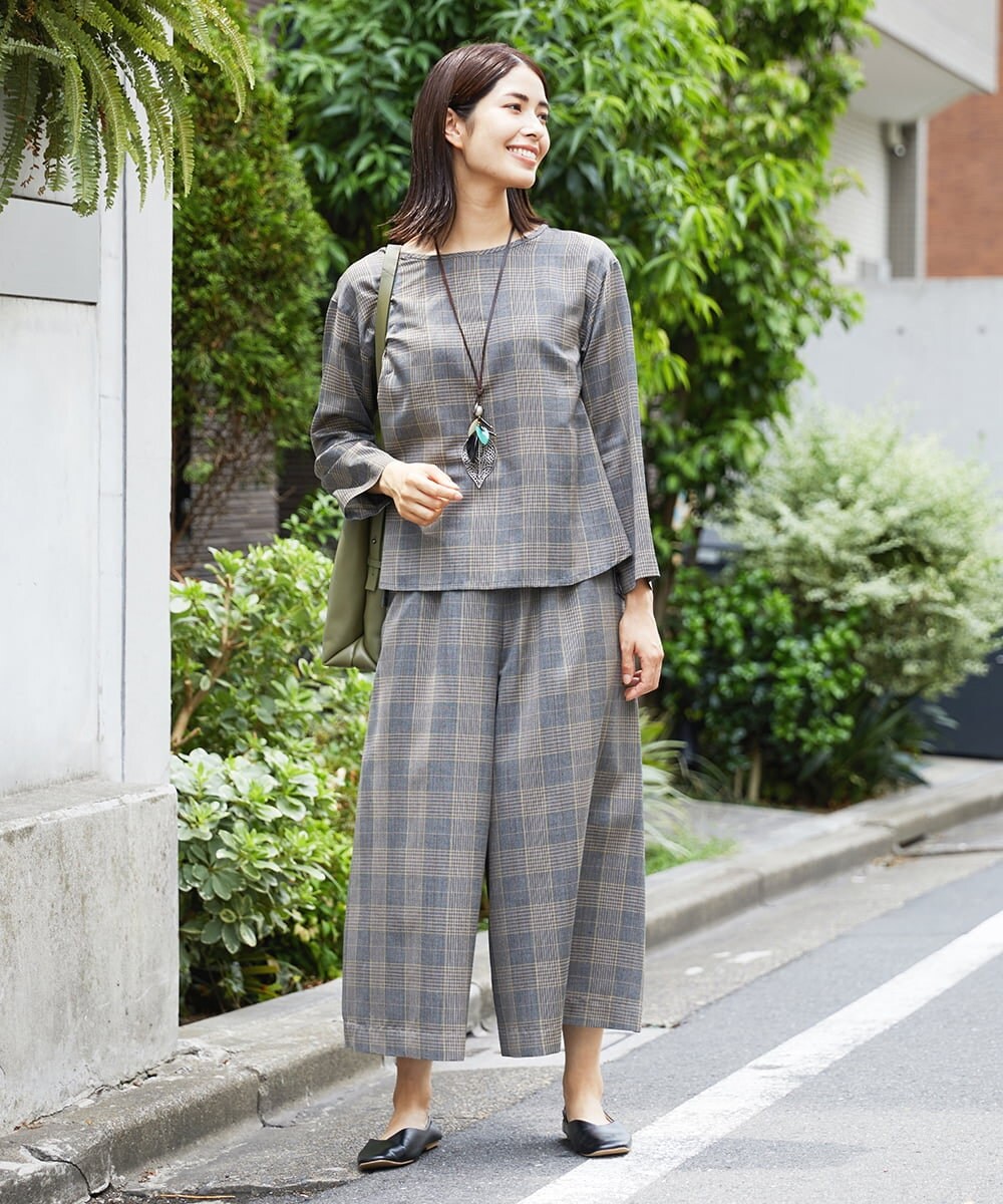 NGLJS02250 GIANNI LO GIUDICE(ジャンニ ロ ジュディチェ) [洗える・日本製]プロヴィスチェックパンツ ベージュ