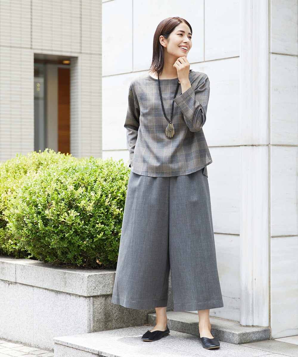 NGLJS02250 GIANNI LO GIUDICE(ジャンニ ロ ジュディチェ) [洗える・日本製]プロヴィスチェックパンツ ダークグレー