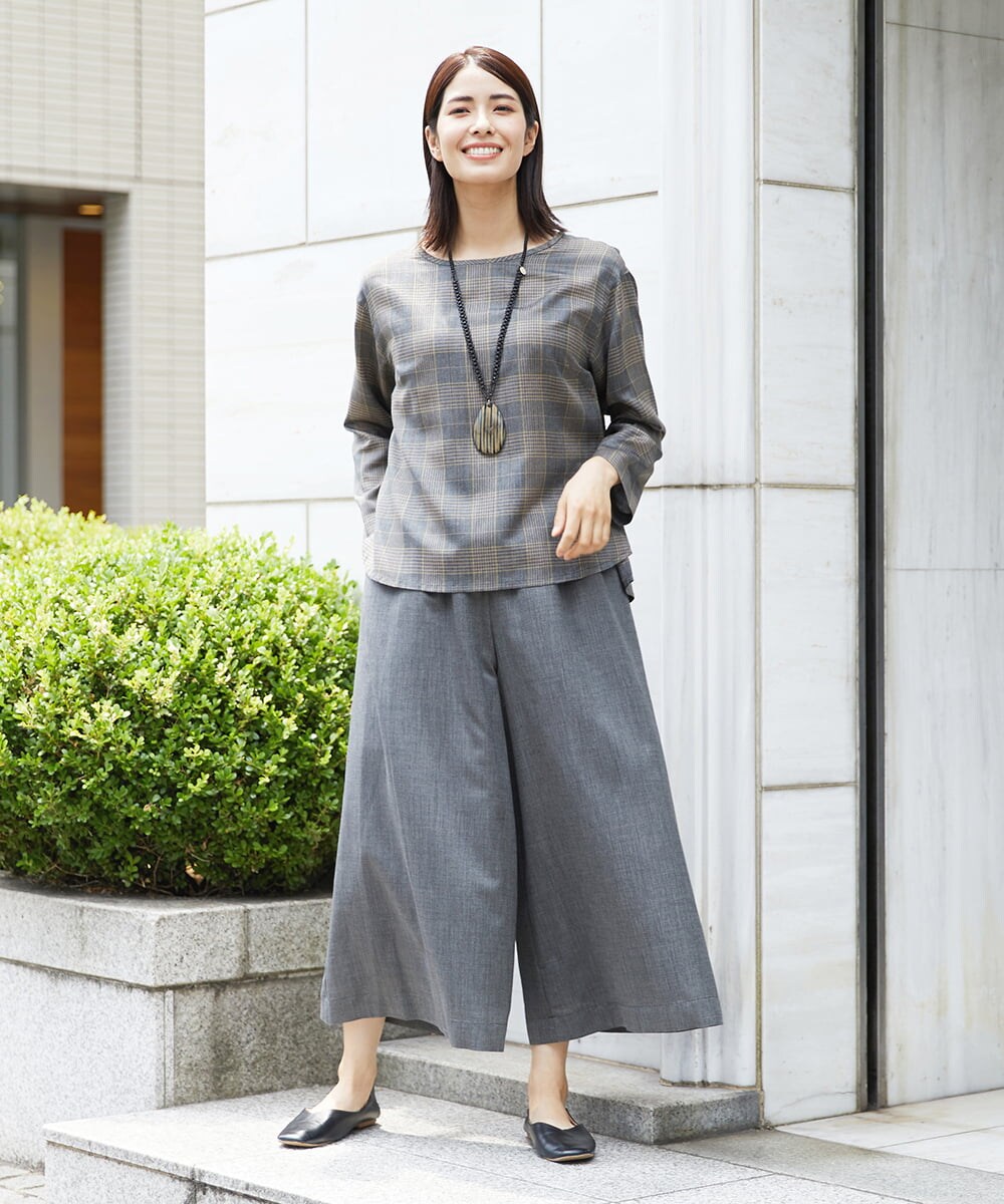 NGLJS02250 GIANNI LO GIUDICE(ジャンニ ロ ジュディチェ) [洗える・日本製]プロヴィスチェックパンツ ダークグレー