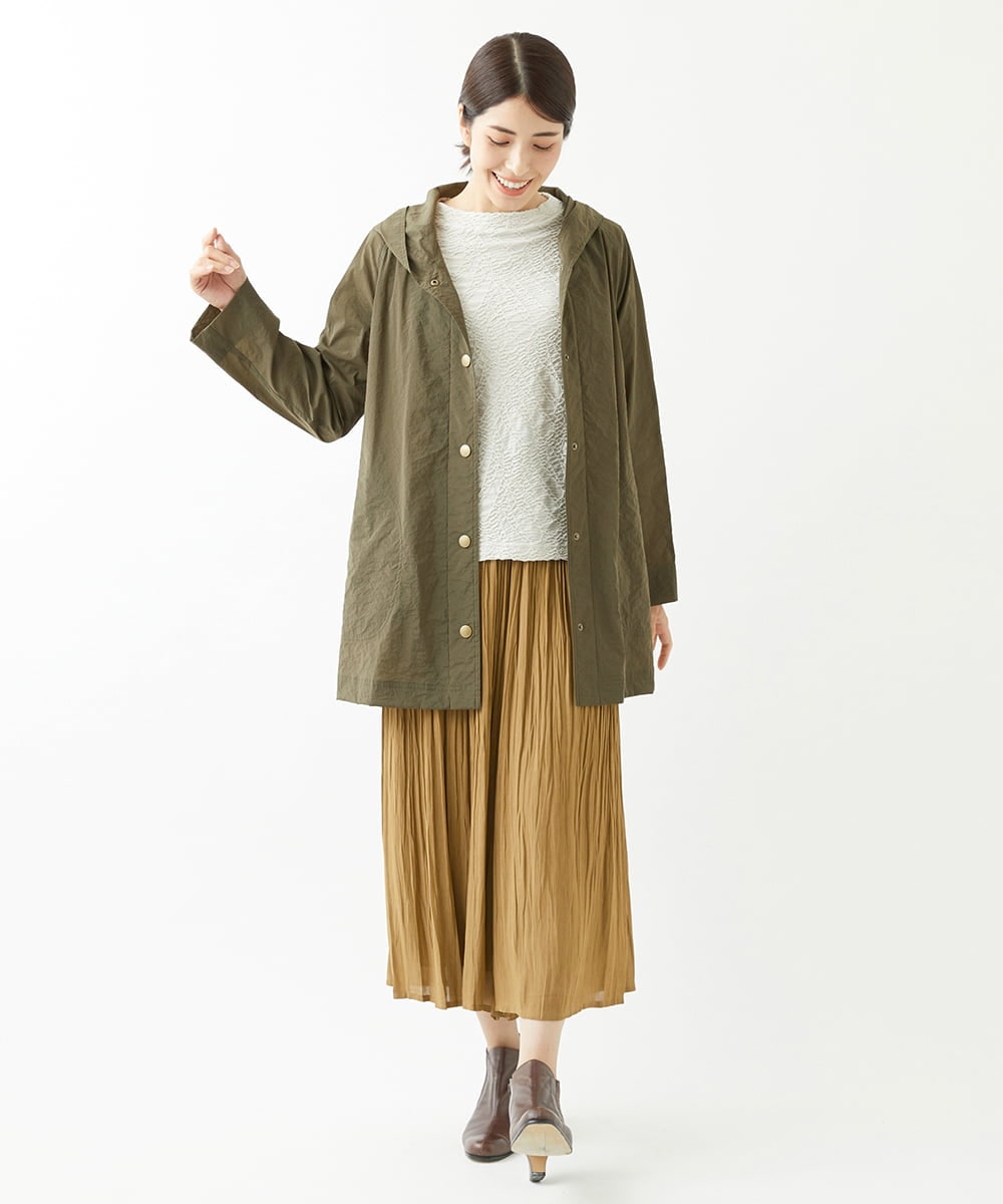 NGLJS05270 GIANNI LO GIUDICE(ジャンニ ロ ジュディチェ) 強撚割繊エアフロープリーツパンツ キャメルブラウン