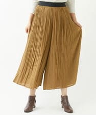 NGLJS05270 GIANNI LO GIUDICE(ジャンニ ロ ジュディチェ) 強撚割繊エアフロープリーツパンツ キャメルブラウン