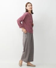 NGLJS30230 GIANNI LO GIUDICE(ジャンニ ロ ジュディチェ) [洗える・リバーシブル]ダンボールチェック柄ガウチョパンツ パープル