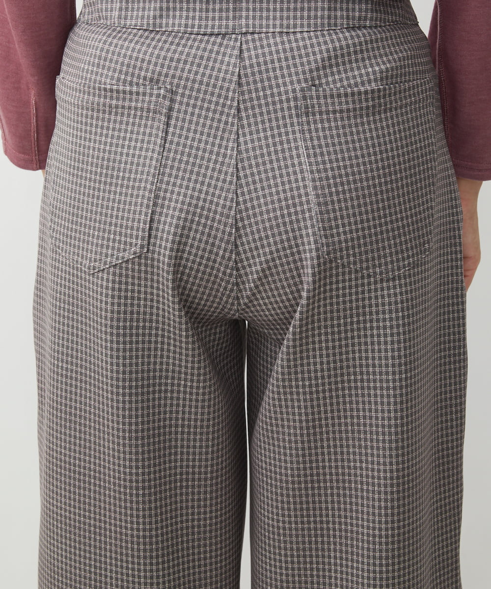 NGLJS30230 GIANNI LO GIUDICE(ジャンニ ロ ジュディチェ) [洗える・リバーシブル]ダンボールチェック柄ガウチョパンツ パープル