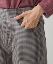 NGLJS30230 GIANNI LO GIUDICE(ジャンニ ロ ジュディチェ) [洗える・リバーシブル]ダンボールチェック柄ガウチョパンツ パープル