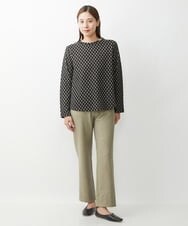NGLJS31230 GIANNI LO GIUDICE(ジャンニ ロ ジュディチェ) [洗える・日本製]コットンポンチツィードプリントパンツ ベージュ
