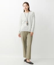 NGLJS31230 GIANNI LO GIUDICE(ジャンニ ロ ジュディチェ) [洗える・日本製]コットンポンチツィードプリントパンツ ベージュ