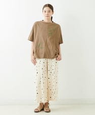 NGLJT25230 GIANNI LO GIUDICE(ジャンニ ロ ジュディチェ) [洗える]スラブコットンドット刺繍パンツ ベージュ
