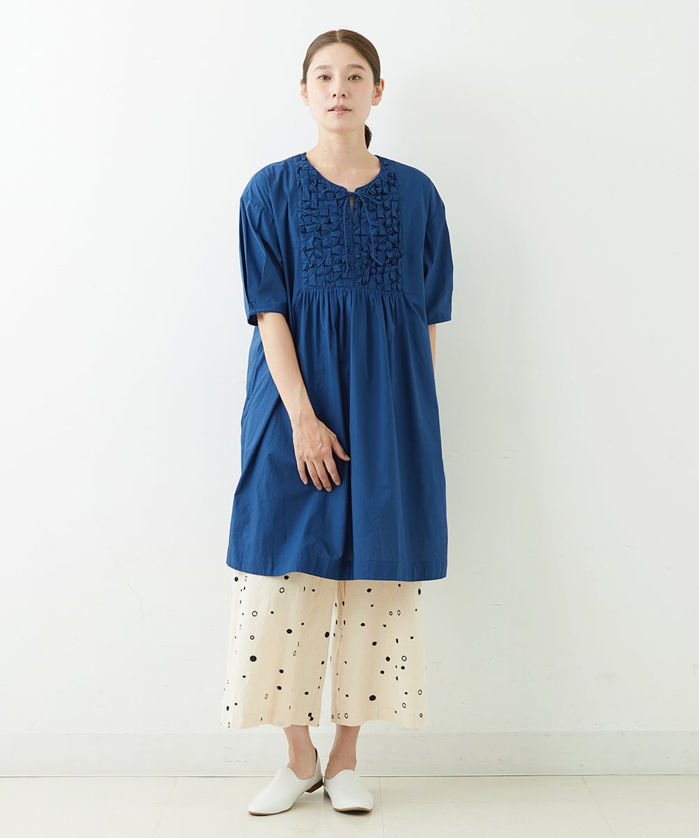 NGLJT25230 GIANNI LO GIUDICE(ジャンニ ロ ジュディチェ) [洗える]スラブコットンドット刺繍パンツ ベージュ