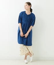 NGLJT25230 GIANNI LO GIUDICE(ジャンニ ロ ジュディチェ) [洗える]スラブコットンドット刺繍パンツ ベージュ