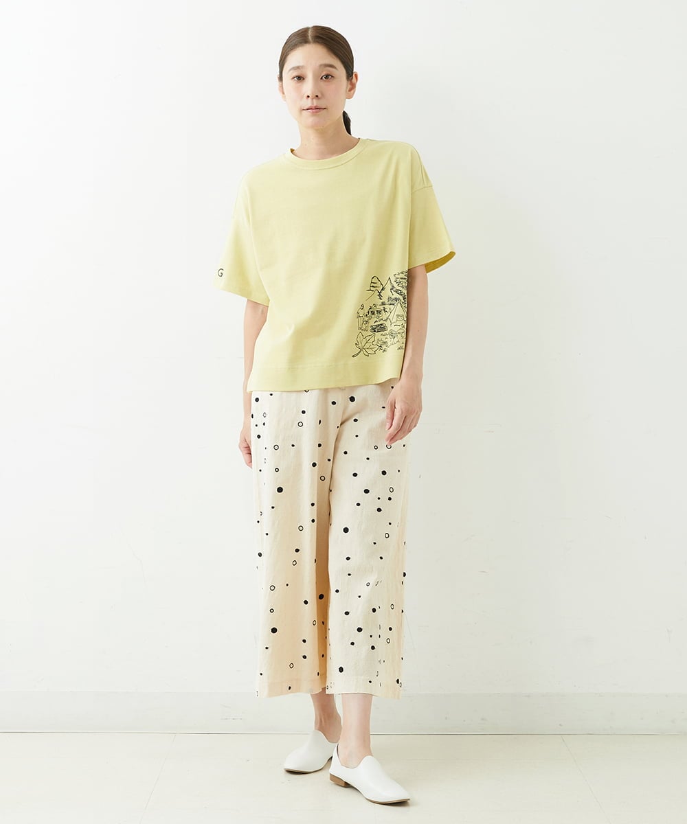NGLJT25230 GIANNI LO GIUDICE(ジャンニ ロ ジュディチェ) [洗える]スラブコットンドット刺繍パンツ ベージュ