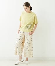 NGLJT25230 GIANNI LO GIUDICE(ジャンニ ロ ジュディチェ) [洗える]スラブコットンドット刺繍パンツ ベージュ