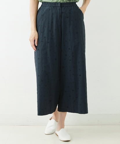 NGLJT25230 GIANNI LO GIUDICE [洗える]スラブコットンドット刺繍パンツ