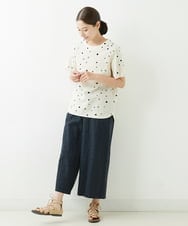 NGLJT25230 GIANNI LO GIUDICE(ジャンニ ロ ジュディチェ) [洗える]スラブコットンドット刺繍パンツ ブラック
