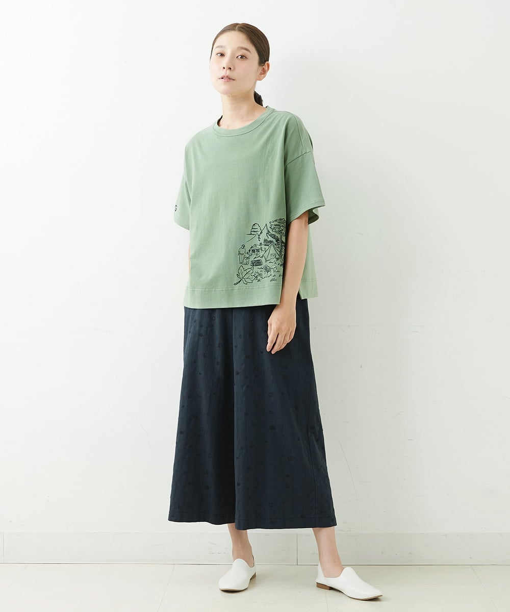 NGLJT25230 GIANNI LO GIUDICE(ジャンニ ロ ジュディチェ) [洗える]スラブコットンドット刺繍パンツ ブラック