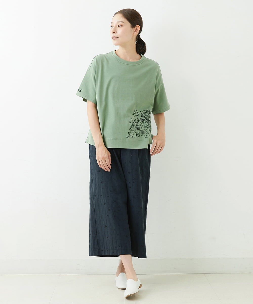 NGLJT25230 GIANNI LO GIUDICE(ジャンニ ロ ジュディチェ) [洗える]スラブコットンドット刺繍パンツ ブラック