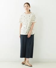 NGLJT25230 GIANNI LO GIUDICE(ジャンニ ロ ジュディチェ) [洗える]スラブコットンドット刺繍パンツ ブラック