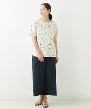 NGLJT25230 GIANNI LO GIUDICE(ジャンニ ロ ジュディチェ) [洗える]スラブコットンドット刺繍パンツ ブラック