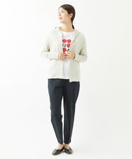 NGLJU03220 GIANNI LO GIUDICE(ジャンニ ロ ジュディチェ) [洗える・日本製]ソルディフェンダーポンチテーパードパンツ ブラック