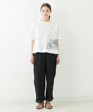 NGLJU26230 GIANNI LO GIUDICE(ジャンニ ロ ジュディチェ) [洗える]コットン楊柳クレープパンツ ブラック