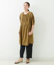 NGLJU26230 GIANNI LO GIUDICE(ジャンニ ロ ジュディチェ) [洗える]コットン楊柳クレープパンツ ブラック