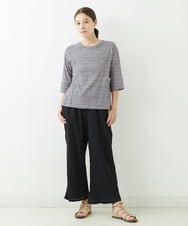 NGLJU26230 GIANNI LO GIUDICE(ジャンニ ロ ジュディチェ) [洗える]コットン楊柳クレープパンツ ブラック