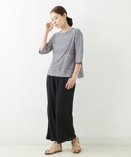 NGLJU26230 GIANNI LO GIUDICE(ジャンニ ロ ジュディチェ) [洗える]コットン楊柳クレープパンツ ブラック
