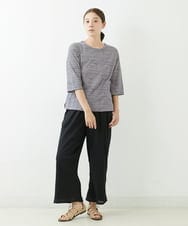 NGLJU26230 GIANNI LO GIUDICE(ジャンニ ロ ジュディチェ) [洗える]コットン楊柳クレープパンツ ブラック