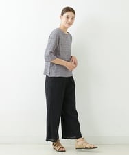 NGLJU26230 GIANNI LO GIUDICE(ジャンニ ロ ジュディチェ) [洗える]コットン楊柳クレープパンツ ブラック
