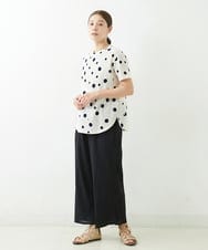 NGLJU26230 GIANNI LO GIUDICE(ジャンニ ロ ジュディチェ) [洗える]コットン楊柳クレープパンツ ブラック