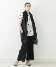 NGLJU26230 GIANNI LO GIUDICE(ジャンニ ロ ジュディチェ) [洗える]コットン楊柳クレープパンツ ブラック