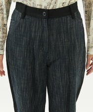 NGLJV50300 GIANNI LO GIUDICE(ジャンニ ロ ジュディチェ) [洗える]イレギュラーヒッコリー配色パンツ ブラック