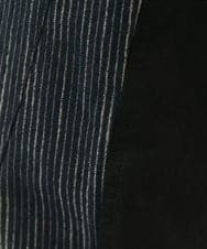 NGLJV50300 GIANNI LO GIUDICE(ジャンニ ロ ジュディチェ) [洗える]イレギュラーヒッコリー配色パンツ ブラック