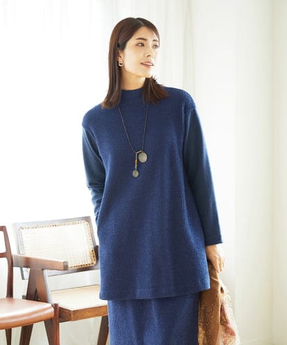 NGPAE20360 GIANNI LO GIUDICE [洗える]コットンスラブインレーチュニックカットソー